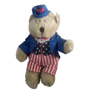 2002 Starbucks Bearista 20th Edition Patriotic Bear 177776 Plush 11"